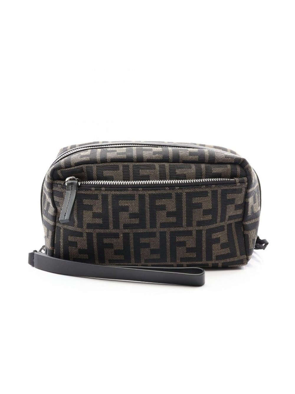 Fendi Clutch Zucca Canvas Leather
